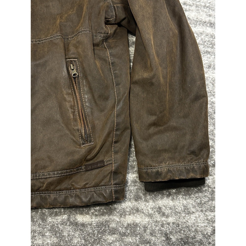Vintage Columbia Brown Quilted Jacket Mens 2XL Washed Chore Barn Workwear Coat - Picture 3 of 14